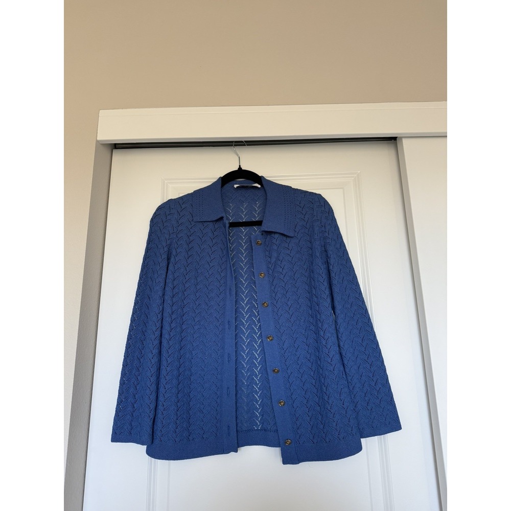 Vintage 70s Baby Blue Kimberly Dacron Polyester Set‎ Top Skirt Size 8/S
